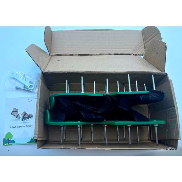 Pair Lawn Yard Grass Aerator Shoes Loosen The Soil & Root Growth Shoes for Lawn - Picture 7 of 8